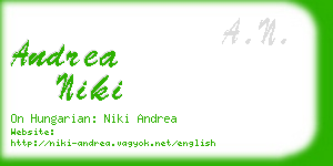 andrea niki business card